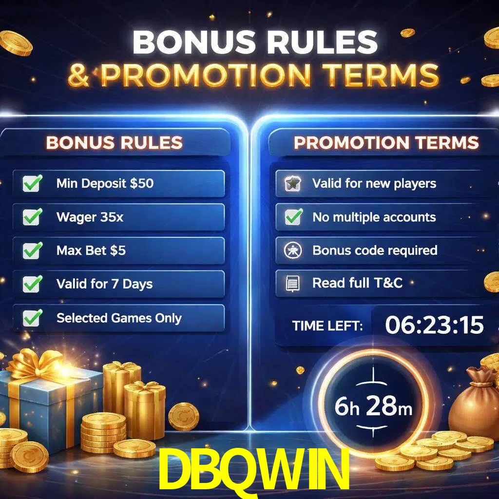 Reglas de promoción DBQWIN y condiciones de bonos explicadas visualmente